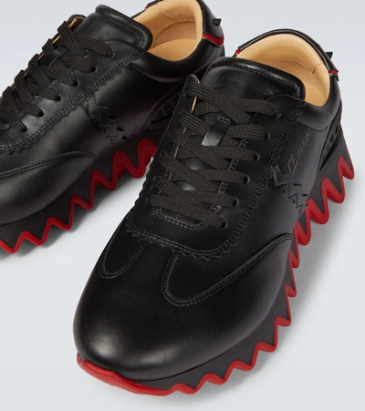 Shop Christian Louboutin Loubishark Leather Sneakers In Black