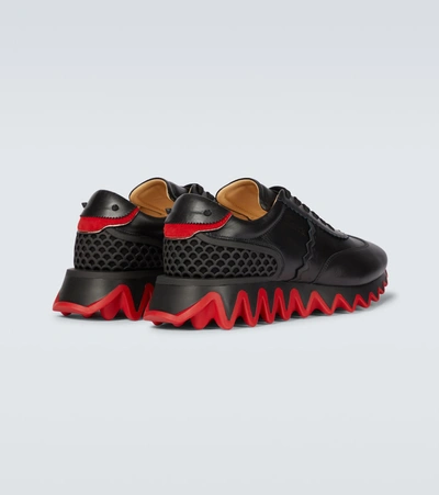 Shop Christian Louboutin Loubishark Leather Sneakers In Black