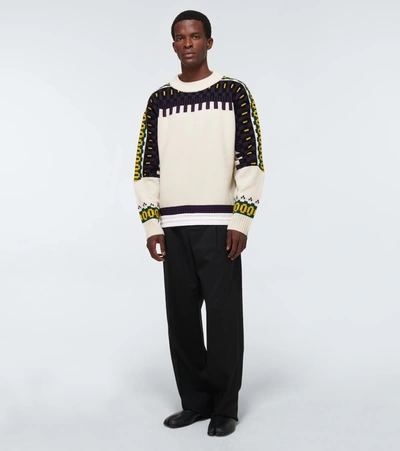 Sacai Knitted Intarsia Wool-blend Sweater In Multi | ModeSens