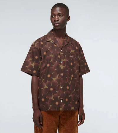 Shop Jacquemus La Chemise Jean Short-sleeved Shirt In Brown