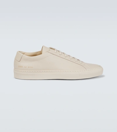 Shop Common Projects Achilles Low Saffiano Leather Sneakers In Beige