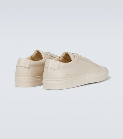 Shop Common Projects Achilles Low Saffiano Leather Sneakers In Beige