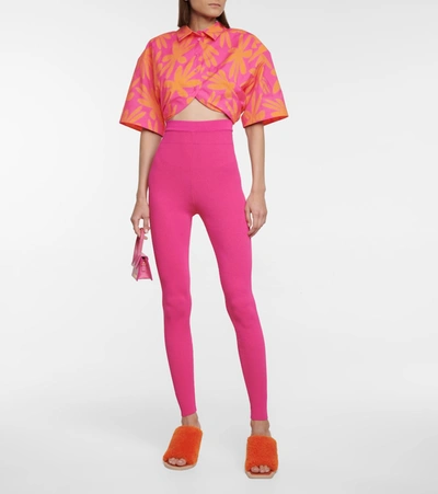 Shop Jacquemus La Chemise Ballu Cotton-blend Shirt In Pink