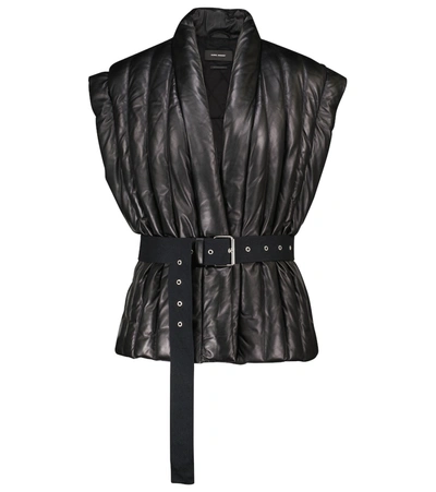 Shop Isabel Marant Ajali Leather Jacket In Black