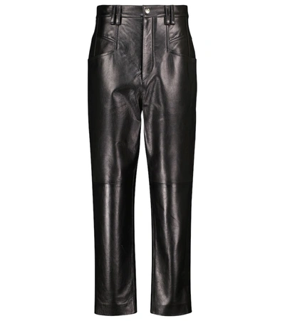 Shop Isabel Marant Dipadelac High-rise Slim Leather Pants In Black