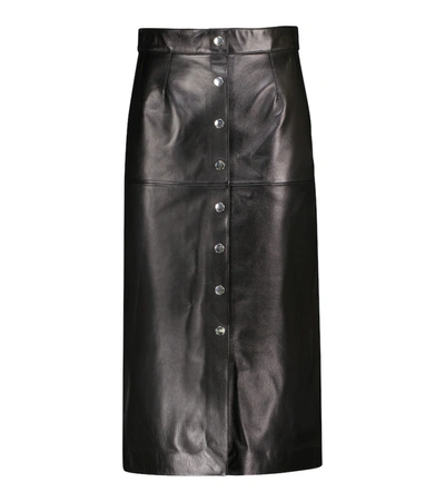 Isabel Marant Blehor High-rise Leather Midi Skirt In Black | ModeSens
