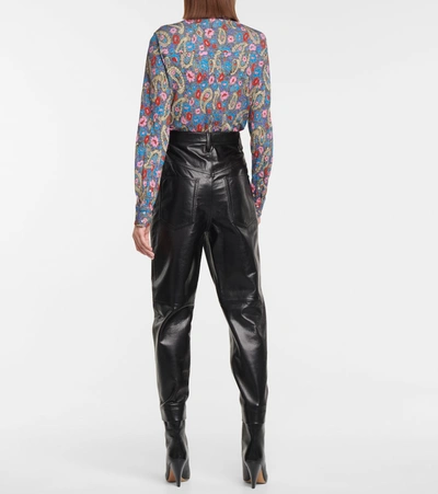 Shop Isabel Marant Dipadelac High-rise Slim Leather Pants In Black