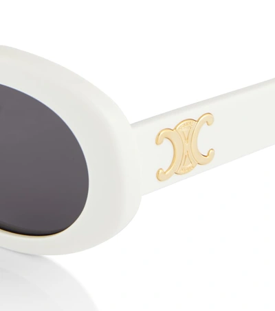 Shop Celine Round Sunglasses In White