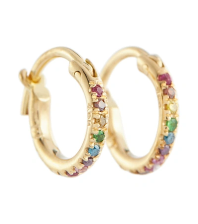 Shop Ileana Makri 18kt Gold Hoop Earrings With Diamonds And Stones