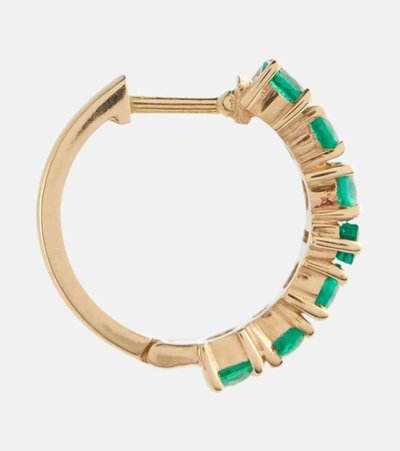 Shop Ileana Makri Rivulet 18kt Gold Hoop Earrings With Emeralds