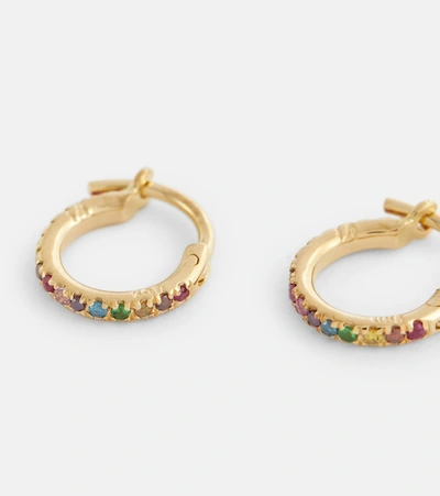 Shop Ileana Makri 18kt Gold Hoop Earrings With Diamonds And Stones