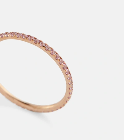 Shop Ileana Makri Thread 18kt Rose Gold And Sapphire Ring In Pink
