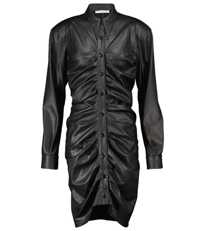 Shop Philosophy Di Lorenzo Serafini Ruched Faux Leather Minidress In Black