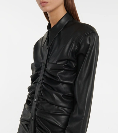 Philosophy Di Lorenzo Serafini Ruched Faux Leather Minidress In Black
