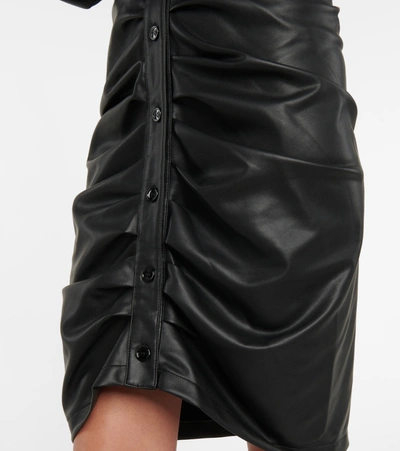 Shop Philosophy Di Lorenzo Serafini Ruched Faux Leather Minidress In Black