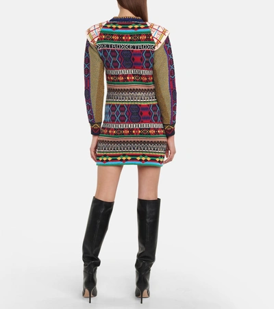 Shop Etro Intarsia Wool-blend Sweater Dress In Multicoloured