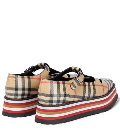 Shop Burberry Aldwych Checked Leather Loafers In Beige