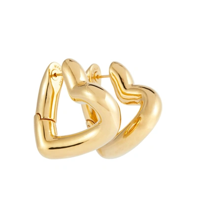 Shop Balenciaga Heart Hoop Earrings In Gold