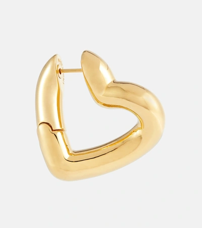 Shop Balenciaga Heart Hoop Earrings In Gold