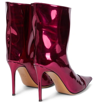 Shop Alexandre Vauthier Raquel 105 Patent Leather Ankle Boots In Pink