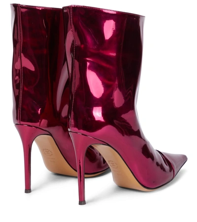 Alexandre Vauthier Raquel 105 Patent Leather Ankle Boots In Pink