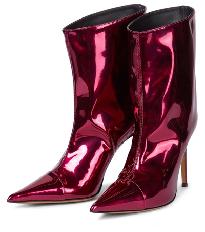 Alexandre Vauthier Raquel 105 Patent Leather Ankle Boots In Pink