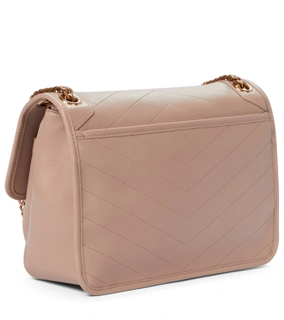 Shop Saint Laurent Niki Medium Leather Shoulder Bag In Beige
