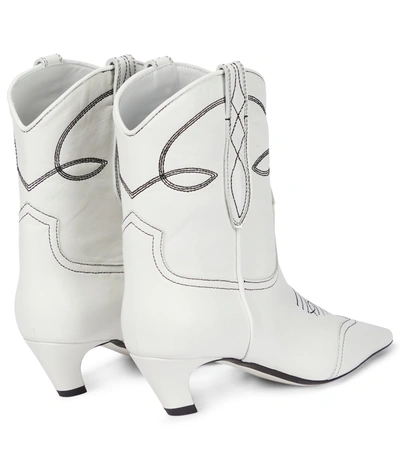 Shop Khaite Dallas Leather Cowboy Boots In White