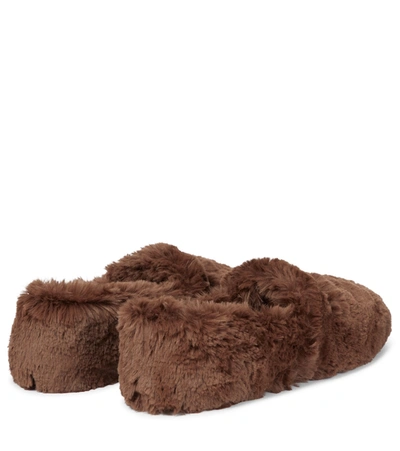 Shop Gianvito Rossi Boo Faux Fur Flats In Brown