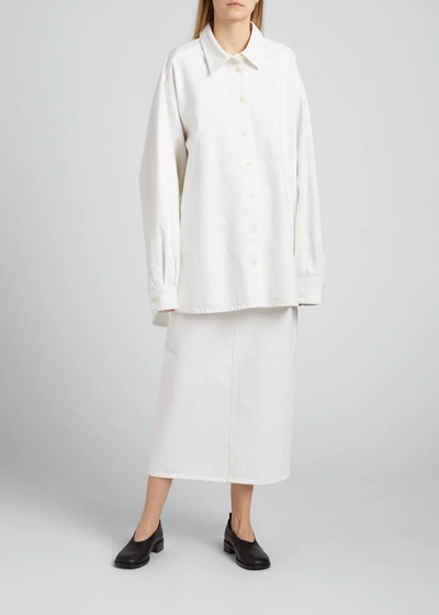 Shop The Row Luka Oversized Button-down Shirt In Optic White