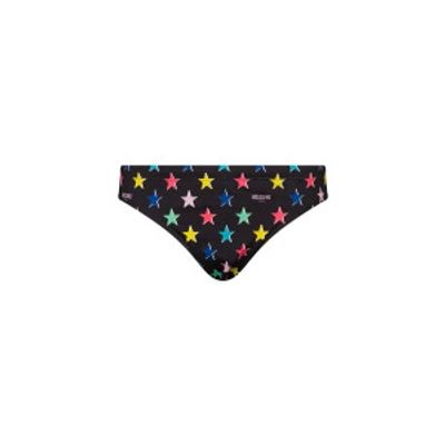 Shop Moschino All-over Stars Beach Briefs In Black