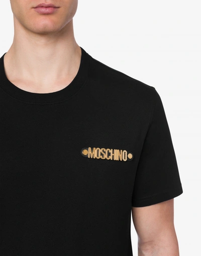 Shop Moschino Lettering Logo Jersey T-shirt In Black