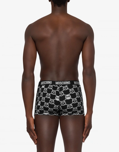 Shop Moschino Double Question Mark Chain Boxer In Black