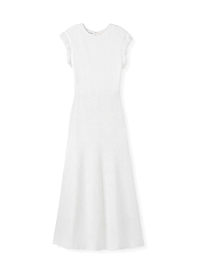 Shop St John Sequin Viscose Fit & Flare  Dress In White