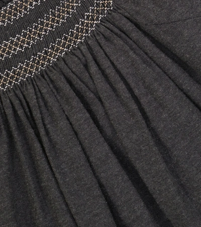 Shop Tartine Et Chocolat Long-sleeved Cotton Dress In Grey