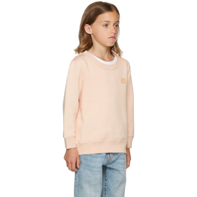 Shop Acne Studios Kids Pink Patch Sweatshirt In Powder Pink