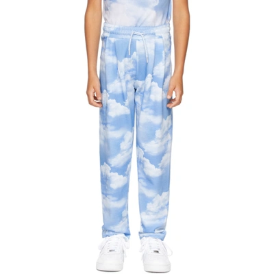 Shop Molo Kids Blue & White Clouds Aurora Lounge Pants