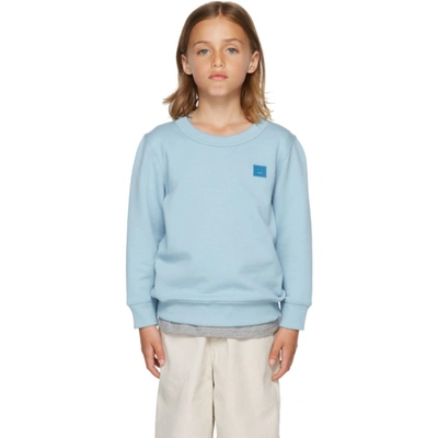 Shop Acne Studios Kids Blue Patch Sweatshirt In Powder Blue