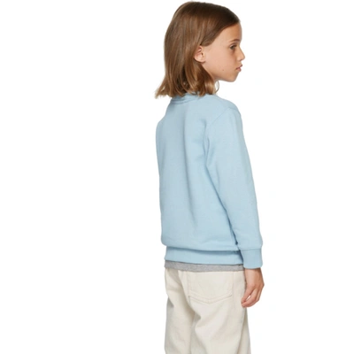 Shop Acne Studios Kids Blue Patch Sweatshirt In Powder Blue