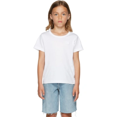 Shop Acne Studios Kids White Patch T-shirt In Optic White