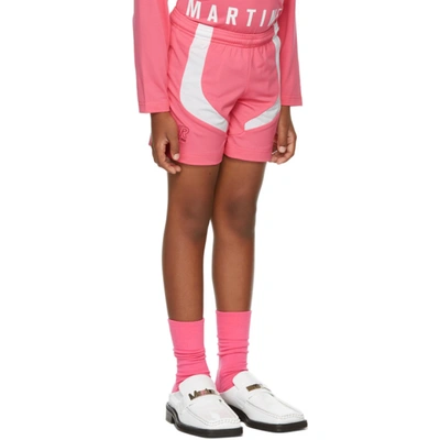 MARTINE ROSE SSENSE EXCLUSIVE KIDS PINK & WHITE FOOTBALL JERSEY SHORTS 