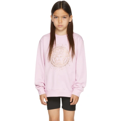 Shop Versace Kids Pink Medusa Sweatshirt