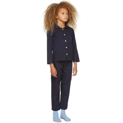 Shop Tekla Ssense Exclusive Kids Navy Sleepwear Set In True Navy