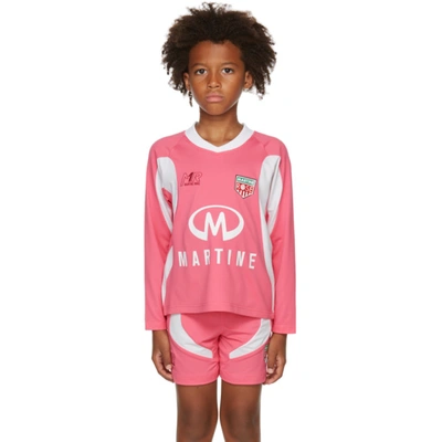 Martine Rose Ssense Exclusive Kids Pink & White Martine Football Top