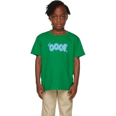 Shop Ooof Ssense Exclusive Kids Green & Blue Logo T-shirt In Green/blue