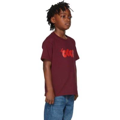 Shop Ooof Ssense Exclusive Kids Burgundy & Red Logo T-shirt In Burgundy/red