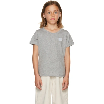 Shop Acne Studios Kids Grey Patch T-shirt In Light Grey