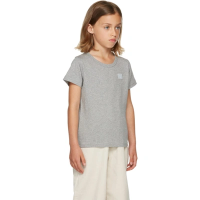 Shop Acne Studios Kids Grey Patch T-shirt In Light Grey