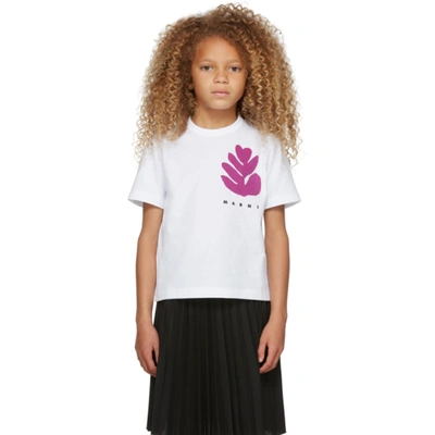 Shop Marni Kids White & Purple Graphic T-shirt