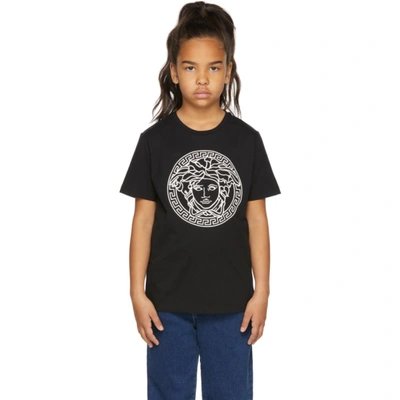 Shop Versace Kids Black Medusa T-shirt In Black/white